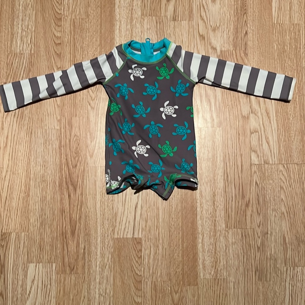 Wave Zone One-Piece Swim Suit with Turtles Size 18 Months